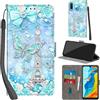 Haninsuze Cover per Huawei P30 Lite, Torre | Pelle PU Portafoglio, Porta Carte, Magnetica, Libro, Antiurto Custodia