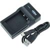 vhbw caricabatterie USB compatibile con Fujifilm Finepix F305, SL240, SL260, SL280, SL300 batterie di videocamera, reflex - Stazione di ricarica