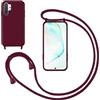 GoodcAcy Custodia Cover per Samsung Galaxy Note 10 Plus con Cordino,Rosso | Custodia con Laccio Collana Tracolla Regolabile Sottile Silicone Morbido TPU Bumper Antiurto AntiGraffio Protettiva Case