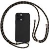 Vauki Cover per iPhone 13 Pro Max con Cordino, Silicone Custodia con Laccio Collana Tracolla, Antiurto Ultra-Sottile Protettiva Cellulare Case per iPhone 13Pro Max, Nero