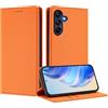 GoodcAcy Cover per Samsung Galaxy A26 5G, Custodia Flip Pelle Leather Portafoglio Magnetica Libro [Slot Schede], Silicone TPU Bumper Wallet Supporto Cover, Antiurto [Kickstand] (arancione)