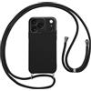 Vauki Custodia per iPhone 17 Pro Cover con Cordino,Nero Silicone Antiurto TPU Morbido Case Corda Collana Necklace Regolabile Stylish con Catena Sottile Cover per iPhone 17 Pro 6.3,Nero