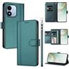 LIAOCY Custodia a Libro Portafoglio per Xiaomi Redmi Note 17 4G / 5G, Pelle PU con Fibbia Magnetica [9 Scomparti per Carte], Cover Business Antiurto con Supporto, Green.