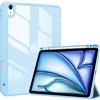 ProCase Cover per iPad Air 11 M4 2026/M3 2025/M2 2024 e iPad Air 5a/4a 10.9 2022/2020, con Portapenna, Retro Posteriore Trasparente Smart, Azzurro