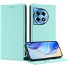 GoodcAcy Cover per OnePlus 12R 5G, Custodia Flip Pelle Leather Portafoglio Magnetica Libro [Slot Schede], Silicone TPU Bumper Wallet Supporto Cover, Antiurto [Kickstand] (Verde chiaro)