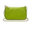 Chicca Borse Borsetta da donna in pelle, borsa a tracolla clutch pochette (Verde Lime)