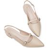 Zhabtuc Slingbacks Donna Sandali eleganti alla moda classica a punta Womens Flat Pointed Toe Slingback Shoes Punta Appuntito Cinturino Regolabile Sandali