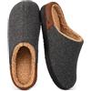 LongBay Pantofole da uomo in lana calda in memory foam con morbida fodera in sherpa, per interni ed esterni