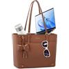 RAINSMORE Borsa Lavoro Donna Università Grande Tote 14 Pollici | Borsa Ufficio Pelle Sintetica in PU Leggera Capacità Borsa Porta PC con Tasche Multiple Ideale per l'shopping e i Viaggi