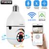 Fuers Lampadina E27 Telecamera di sorveglianza Visione notturna a colori Monitoraggio umano automatico Zoom Monitor di sicurezza interno Telecamera IP Wifi Miini
