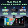 Jansite Lettore multimediale portatile con touch screen da 11,26 pollici per auto, autoradio GPS wireless con CarPlay Android Auto, telecamera DVR con visione notturna 4K, telecamera posteriore, 5G
