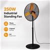NONE Ventilatore Industriale a Piantana da 250W, Pale in Metallo da 75cm, 3 Velocità, Oscillante, con Cavo da 4m