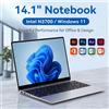 LenO Nuovo Laptop Ultra Sottile Globale 14.1" 16GB RAM Intel N3700 Notebook per Gamer Display 1920*1080 Computer per Ufficio e Studio PC Windows 11 Pro