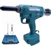 NONE Pistola Rivettatrice Elettrica Senza Spazzole a Batteria per Makita 18V, Utensile Rivettatore Automatico da 1/4" (6,4mm) per Lavori Pesanti