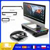 ELOOLE Supporto per monitor da gioco RGB pieghevole, supporto ergonomico per schermo con hub USB a 4 porte (USB3.0+3×USB2.0), cassetto portaoggetti e supporto per telefono per PC portatile