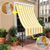 Tenda da Balcone a Righe con Occhielli e Ganci, Telo Ombreggiante per Esterno, Ideale per Balcone, Terrazza e Patio, Vari Colori