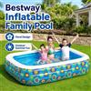 NONE Piscina Gonfiabile Rettangolare Bestway per Famiglie 305x183x56cm, Piscina Fuori Terra Floreale per Giardino, Divertimento Estivo in Acqua