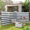NONE Schermo Pieghevole in Poliestere per la Privacy in Spiaggia con Telaio in Acciaio, 540x150 cm, Grigio