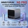 NONE MINISFORUM N5 Pro NAS a 5 Bay, Mini PC AI con AMD Ryzen AI 9 HX PRO 370, 12 Core 24 Thread, 10GbE+5GbE, ECC DDR5, 144TB, USB4, OCuLink