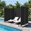 NONE Paravento Pieghevole con Ruote Universali Frenabili, Divisorio Rimovibile da Terra, Separatore Antivento e Parasole per Soggiorno, Giardino, Piscina, Bar, Scuola