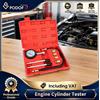 Podofo Kit Tester di Compressione Professionale per Motori a Benzina 8 Pezzi 0-300 PSI Set di Strumenti per Misurare la Pressione del Cilindro per Auto e Camion