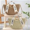 NONE Borsa tote a mezzaluna in paglia intrecciata a mano 2 in 1, borsa a mano e borsa a tracolla di grande capacità per donna, essenziale per viaggi e vacanze al mare, borsa in paglia stile boho estivo,