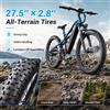 PULUMA PH001 E-Bike 27.5 Pollici Full Suspension Bici Elettrica da Montagna con Sensore di Coppia 100Nm, Freni a Disco Idraulici, 9 Velocità, Batteria Rimovibile 48V 20Ah, Display LCD, Impostazione