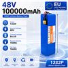 Makita Batteria al Litio 48V 100Ah 100000mAh 13S2P Ricaricabile con BMS per E-bike 250W 350W 500W 750W 1000W, Scooter Elettrico, Batteria Fai-da-te, Caricabatterie Gratuito 54.6V, Connettori Multipli