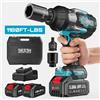 SEESII Avvitatore a Impulsi Cordless da 1600Nm Reali, Kit Chiave a Impulsi Elettrica ad Alta Coppia da 3/4'' con 2 Batterie da 5.0Ah e Luce LED per Camion e Lavori Pesanti