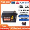Kuoouk Batteria LiFePO4 12.8V 350Ah con BMS integrato, cella al litio ferro fosfato, 10000 cicli, per camper, golf cart, solare