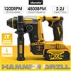 Mamidw Trapano Tassellatore Rotativo Brushless 20V, 2 Modalità, 1200 Giri/Min, 4800 Colpi/Min, Forza d'Impatto 2.2J, Trapano Elettrico a Batteria per Foratura di Cemento, Muratura e Pareti, Utensili