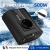 TATALIKEN Inverter di Potenza per Auto 400W 500W 1500W con Ventola di Controllo Temperatura e Presa EU Schuko per Veicoli