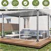 NONE Telo in PVC Trasparente con Cerniera Bidirezionale, Telo Resistente 420g/m², Impermeabile, Anti-UV, Antistrappo, Pannelli Trasparenti con Occhielli per Gazebo, Patio, Pergola, Balcone, Protezione dal