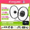 ESOULBIKE Kit di Conversione per Bici Elettrica con Motore al Mozzo della Ruota Anteriore 36V 250W, Set Motore al Mozzo per Ebike 48V 1500W 1000W 500W, Kit di Conversione per Ebike con Freno a Disco /