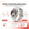NONE Microfono integrato Smartwatch sportivo robusto WETECH WX20 Orologio rotondo AMOLED con chiamata Bluetooth 123 modalità sportive Frequenza cardiaca Sonno Stress Fitness Tracker Batteria da 7 giorni 3