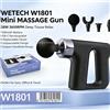 NONE WETECH W1801 W1802 Mini Massaggiatore a Percussione Ricaricabile USB-C per Tessuti Profondi, Set con 4 Testine Massaggianti Sostituibili, Pistola Massaggiante Portatile per Rilassamento Muscolare e