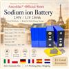 Ancolilai Batteria agli ioni di sodio da 3.1V 230Ah, cella da 2.95V a lunga durata, ricaricabile per accumulo di energia, ricarica rapida, sistema di backup solare per camper, magazzino UE