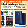 Carlinkit Adattatore Wireless CarlinKit 4.0 CP2A 2-in-1 per CarPlay e Android Auto, per Auto con CarPlay Cablato, BT Wifi 5GHz, Aggiornamento Online, Smart Car Box