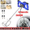NONE Miscelatore Elettrico per Malta da 2600W, 6 Velocità Regolabili, Mixer Portatile per Vernice, Intonaco, Cemento, Colla, Adesivo, Strumento di Miscelazione con Pala Rotante
