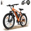Mairide Bicicletta elettrica per adulti Mairide Q7 250W 36V 10Ah batteria rimovibile 45km 26 pollici freni a disco 7 velocità LCD 3 modalità