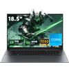 HYPERSTRIX Computer portatile FHD da 18,5 pollici, 16GB RAM 1TB SSD, Dual-Core M3-8100Y fino a 3,4GHz, HDMI, RJ45, Notebook con schermo grande per studenti, lavoro domestico, multitasking e intrattenimento.