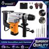 NONE Podofo Martello Demolitore Elettrico 2-in-1 da 1200W con Cavo, 800 RPM, per Lavori Pesanti, Rotazione a 360° ° Martello Rotante Multifunzione con Impugnatura Girevole per Demolizione di
