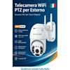Telecamera IP PTZ WiFi 1080P per Esterni, Impermeabile IP66 per Ogni Condizione Atmosferica, Visione Notturna a Colori, Interfono Bidirezionale, Rilevamento Movimento, Controllo Remoto tramite APP,