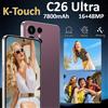 K-Touch Smartphone K-Touch C26 Ultra, cellulare Android 5G con schermo da 7,3 pollici, 16+48MP, 22GB+2TB, batteria da 7800mAh, 5G Dual SIM, sblocco con riconoscimento facciale, per uomo e donna.