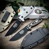 Coltello a lama fissa ES-4 in acciaio D2, coltello da taglio con manico G10, coltello da bushcraft a gambo pieno, coltello da campeggio, fodero Kydex, coltello da esterno, coltello multiuso da