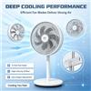 NUOYING Ventilatore a piantana e da tavolo 2-in-1 da 12 pollici, altezza regolabile, 3 velocità, silenzioso, 7 pale, 85 ° Ventilatore da pavimento oscillante con motore in rame per raffreddamento domestico,