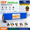 RYOBI Batteria al Litio 13S2P 48V 100Ah 100000mAh 18650 Ricaricabile con BMS Intelligente per E-bike, Biciclette Elettriche, Scooter 250W 350W 500W 750W 1000W, Caricabatterie 54.6V Incluso