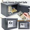 NONE Cassaforte Elettronica Grigia da 4,6L con Password, Cassetta di Sicurezza per Deposito di Denaro e Contanti, Cassetta di Sicurezza Digitale in Acciaio