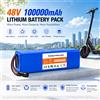 RYOBI Batteria al Litio 48V 100Ah 100000mAh 13S2P Ricaricabile con BMS per E-bike, Scooter Elettrici 250W 350W 500W 750W 1000W, Batteria Fai-da-te con Caricabatterie Gratuito 54.6V e Connettori Multipli