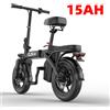 ROBORN Bicicletta elettrica ROBORN GS3, 250W, 48V 15Ah, pneumatici da 14 pollici, bici elettrica per adulti, per pendolarismo.